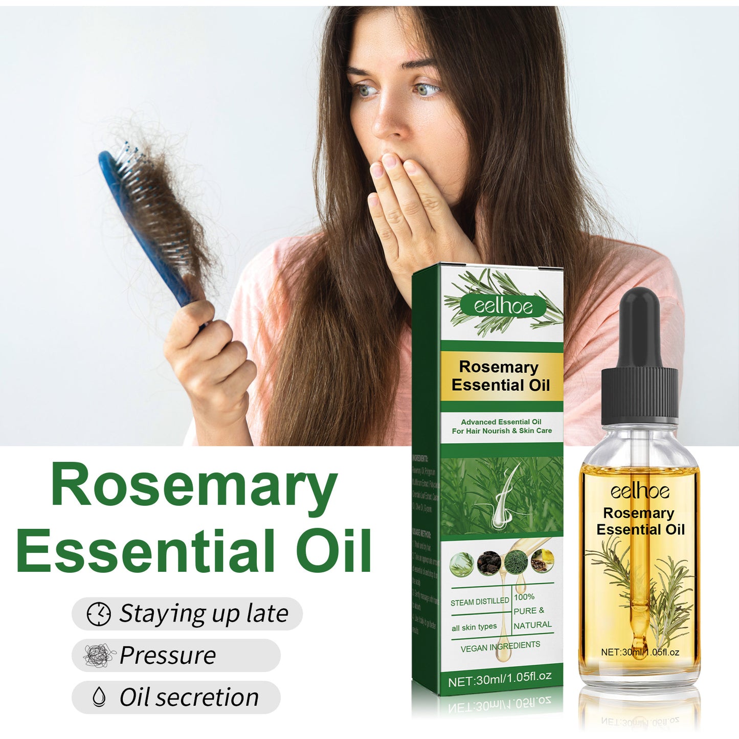 Rosemary Hair Growth Oil for Postpartum Shedding & Scalp Care